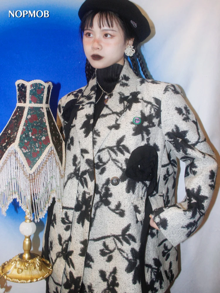 

Оригинальный дизайн, свободный крой, костюм с цветочной вышивкой, винтажный стиль, женский повседневный модный смокинг от NOPMOB