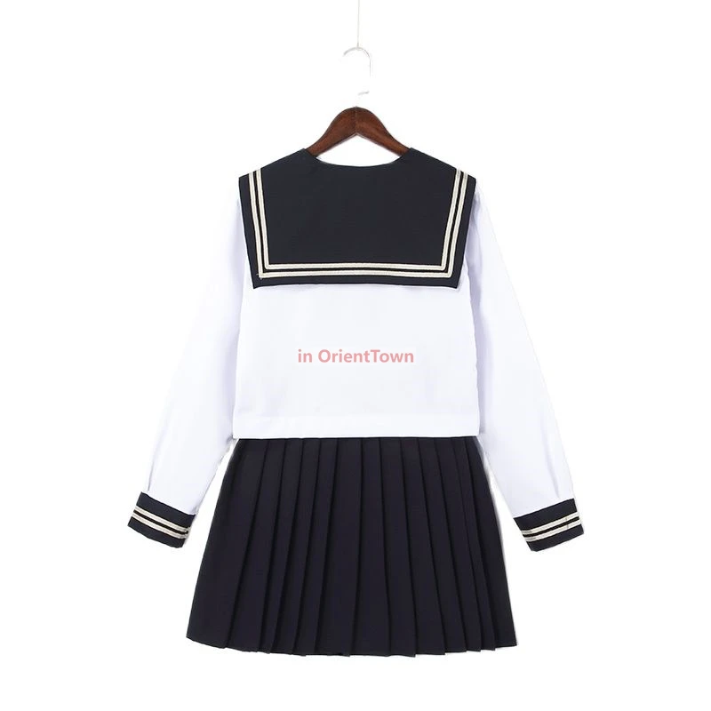 ชุดนักเรียนสำหรับวัยรุ่น สไตล์หวาน ชุดกะลาสีคุณภาพสูง นักเรียนสไตล์ Preppy แฟชั่น JK เสื้อและกระโปรงชุดนักเรียน