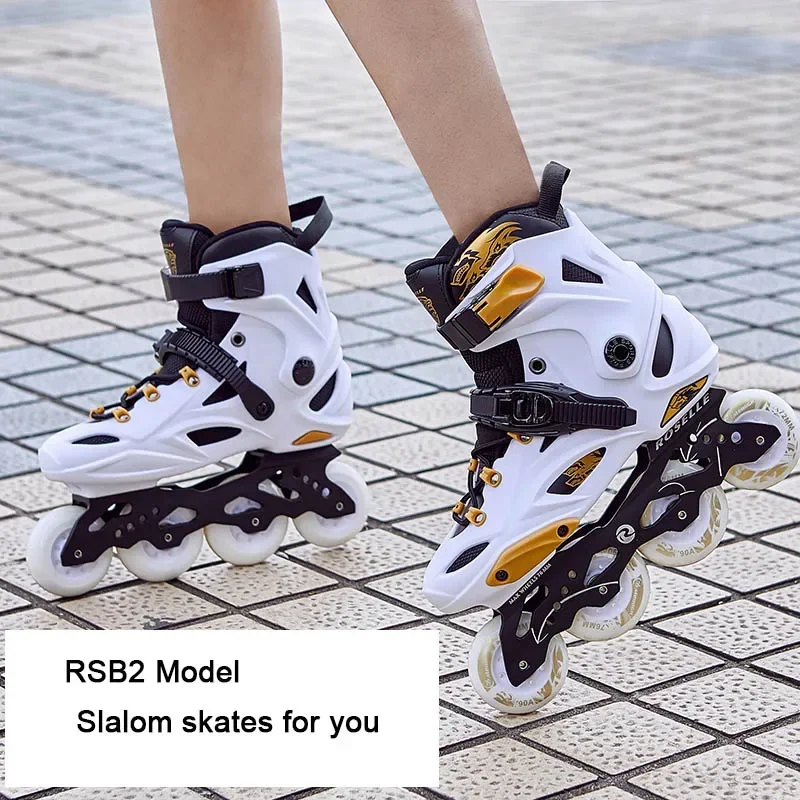 

DF - Original Roselle Size 35 to 46 Inline Roller Skates Professional Adult Kids Roller Skating Shoes Slalom Sliding FSK Patines