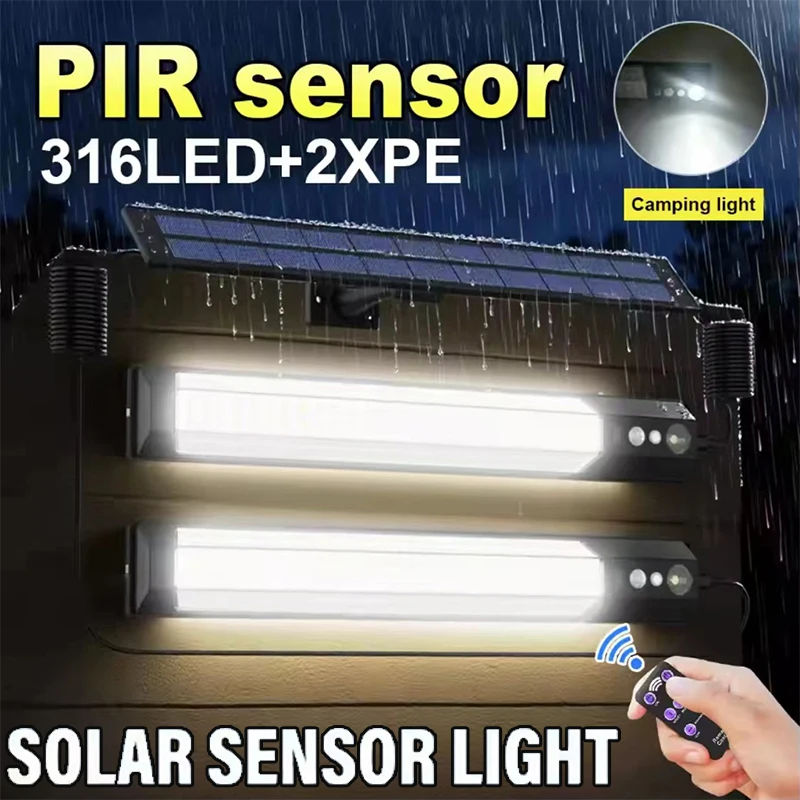

New Solar Wall Lamp Courtyard Landscape Highlight Outdoor Camping Lighting Pendant Lamps Remote Control Street Light
