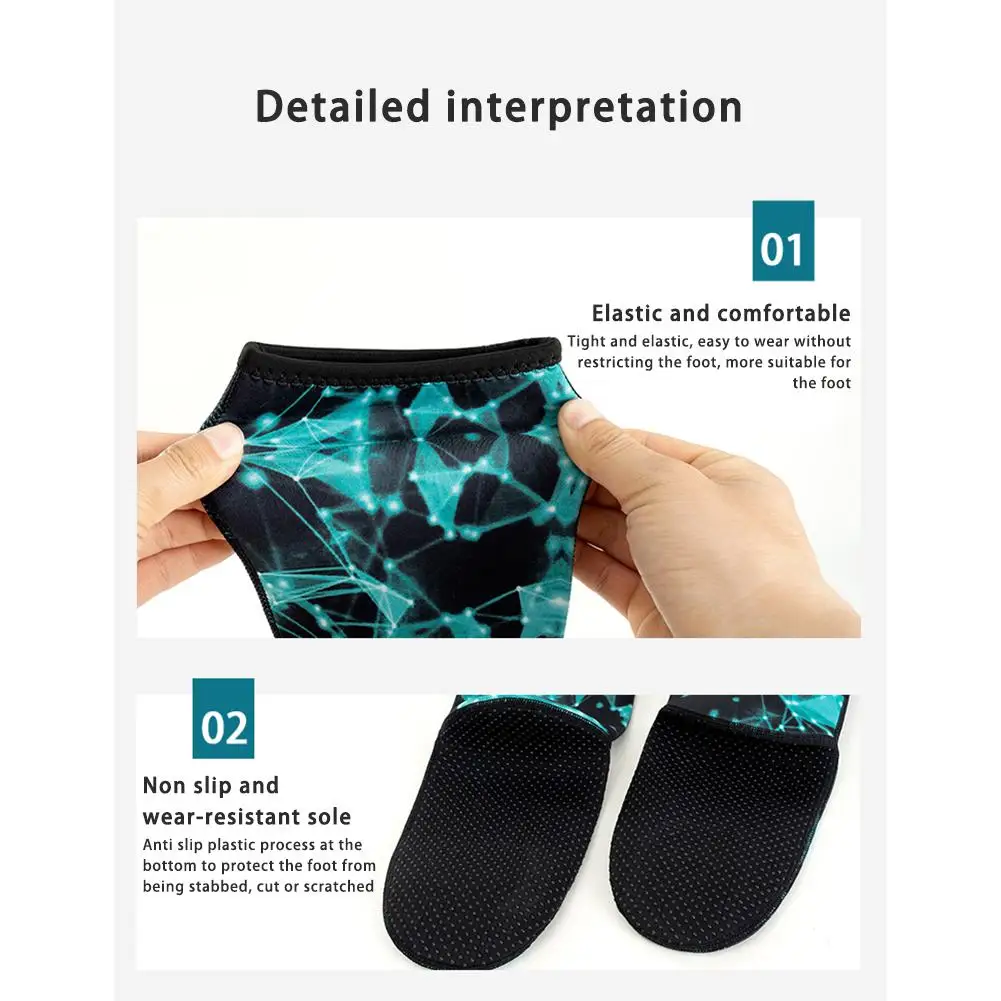 Neoprene Socks 3MM Diving Swimming Beach Socks Non-slip Warm Patchwork Wetsuit Shoes Surfing for Men Womens Swimming