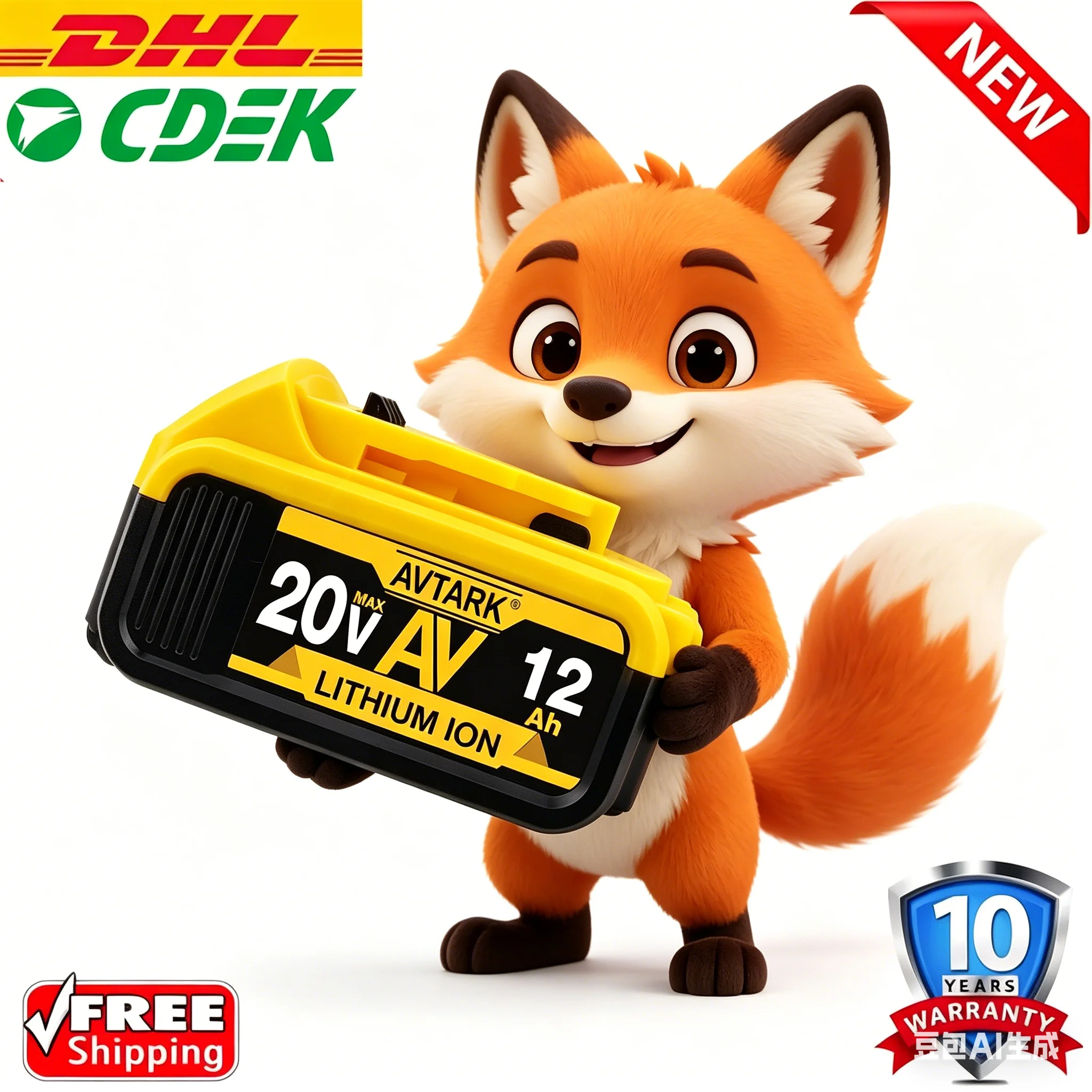 

Аккумулятор Vanon 18V 6.0Ah (аналог DCB182, DCB207, DCB208) для беспроводных инструментов Dewalt 18V, склад в Великобритании