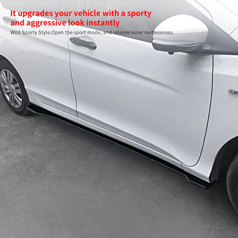 

Car Exterior Accessories High Quality 6Pcs/1Set ABS Black Carbon Fiber Look Side Skirts Protector Fits For Honda City 2014-2019
