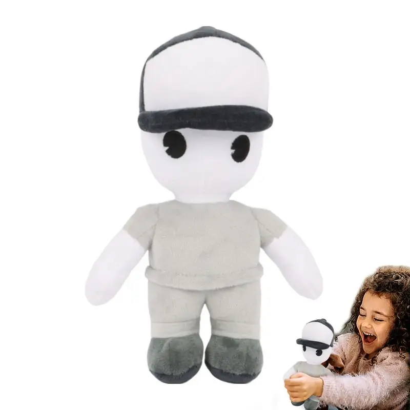 Anime Stuffed Doll Retro Boy Plush Pillow Toy 10inch With Hat Cute And Soft Kawaii Plushies For Collection Easter Day Kid And gi