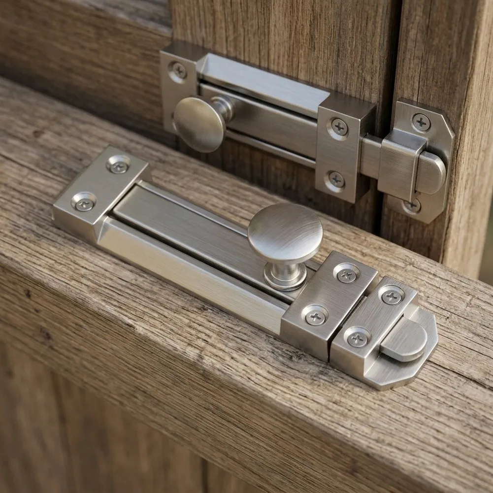 2pcs Zinc Alloy Sliding Door Bolts for For bedrooms Bathrooms Cabinets and Home Interior Doors with Chrome Plated Finish