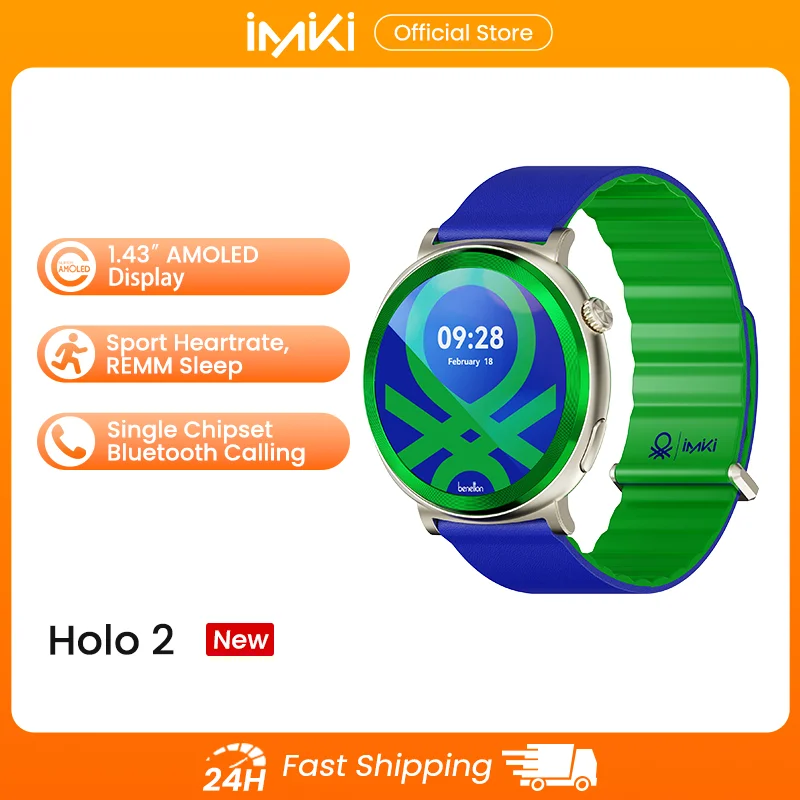 

IMIKI Colorful Dopamine Smart Watch 1.43" AMOLED HD Display Smart Watch 24H Health Monitoring Sports Smartwatch for Men & Woman