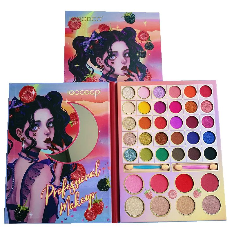 Paleta de maquillaje de lentejuelas en polvo brillante, 38 colores, rubor, placa de sombra de ojos, brillo mate, paleta de maquillaje de escenario, paleta Cos, Beauty Glazed