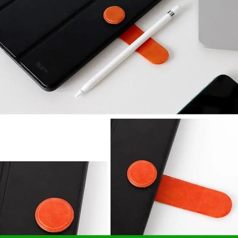 U55C Zelfklevende PU Pen Clip Potloodhouder voor notebook Tijdschriften Kalenders Clipboar