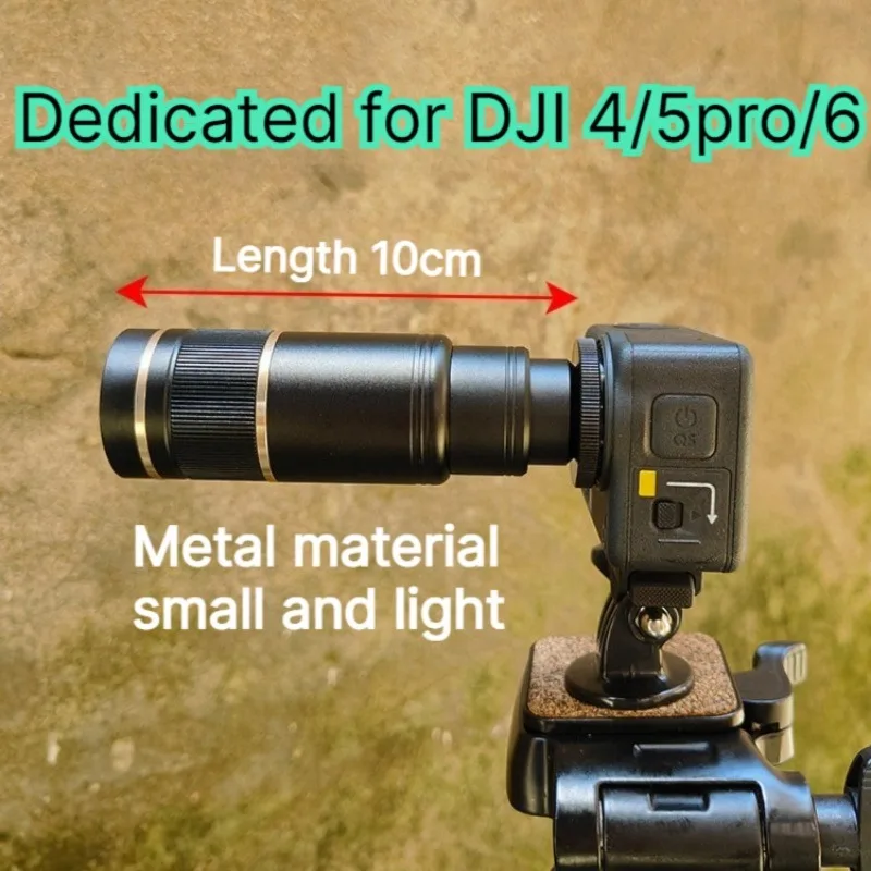 Upgrade Your Action Camera – 22X HD Telephoto Lens, Aluminum Alloy, 10cm Length, Fits Action 4/5Pro/6