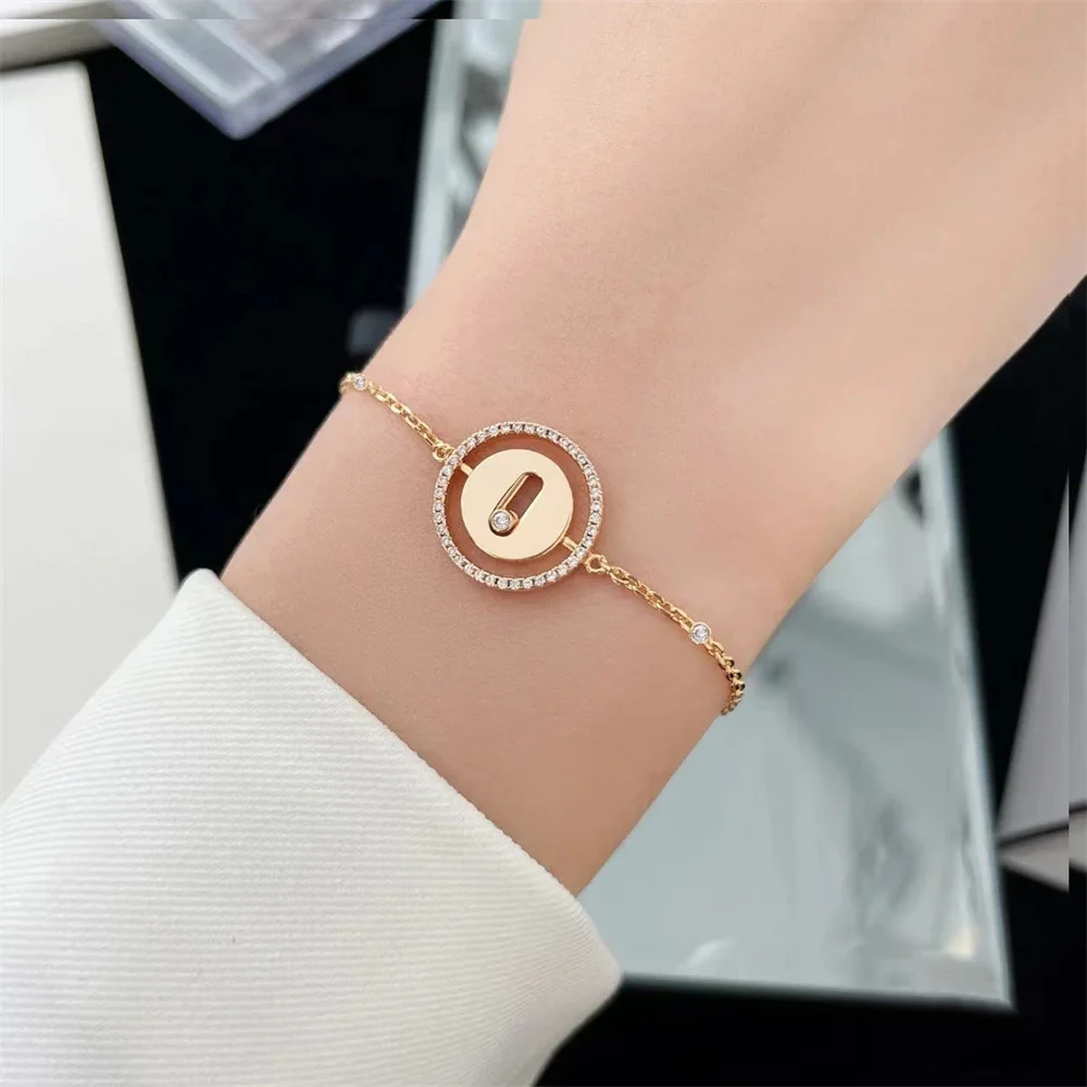 

Это французское роскошное украшение: женский браслет Lucky Goddess 925 с драгоценными камнями, подходит для вечеринок и банкетов.