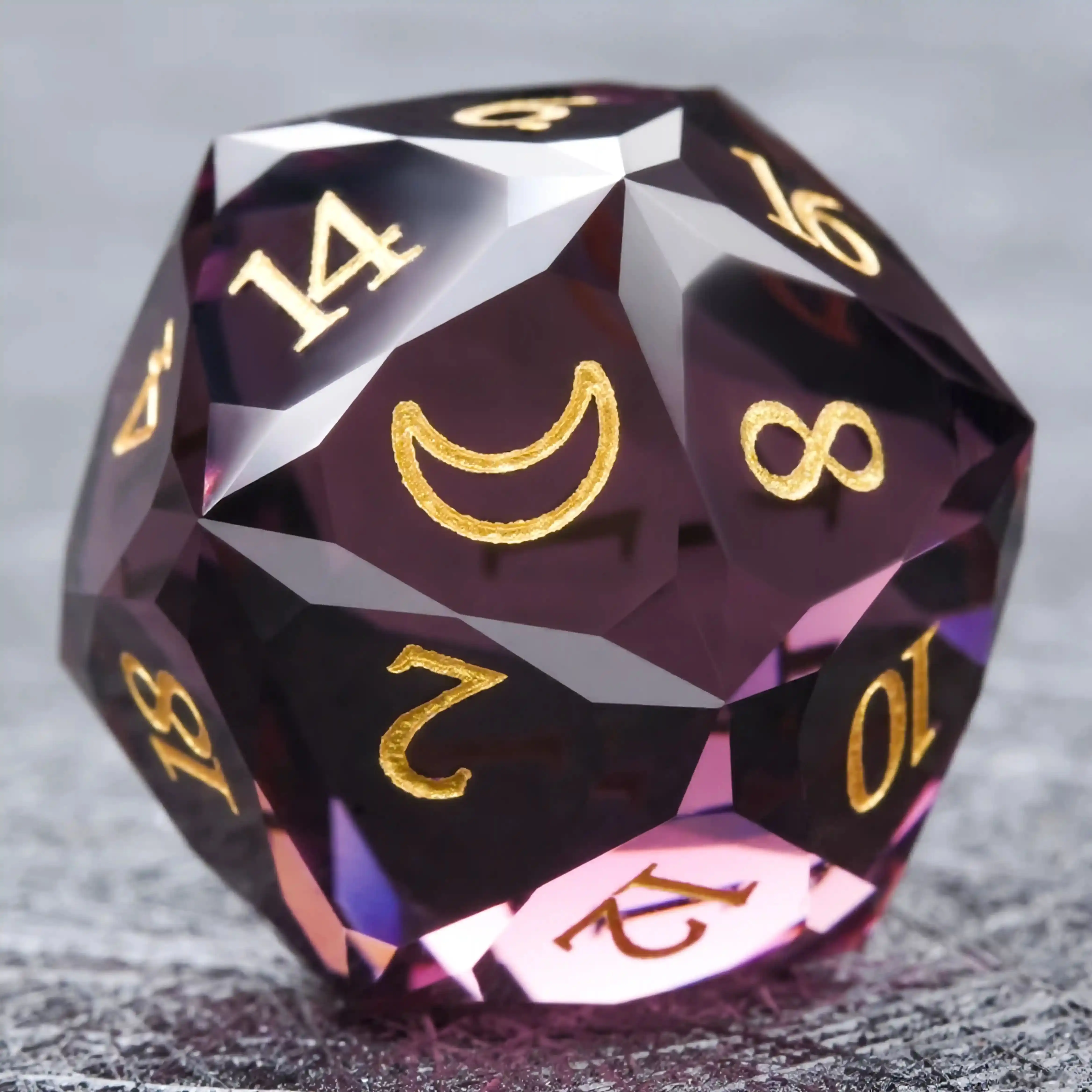 

1-7pcs DND Purple Red Glass Gemstone Dice Set Multi-sided Polyhedral Dice Gold Word Dice for D&D Game COC Role Playing RPG Table