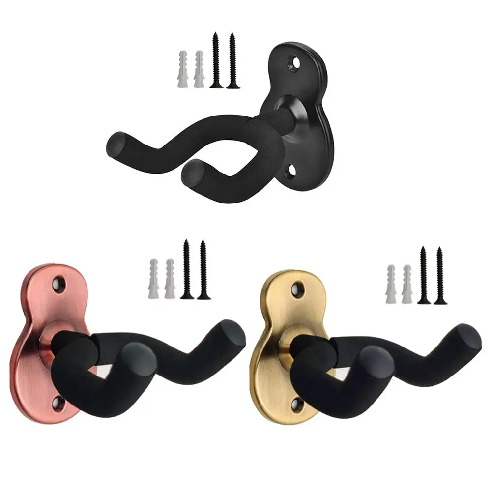 Metal Acoustic Guitar Hanger Hook Wall Mount Non-slip Holder Stand For Electric Guitar Ukulele Universal Instrument Accessories