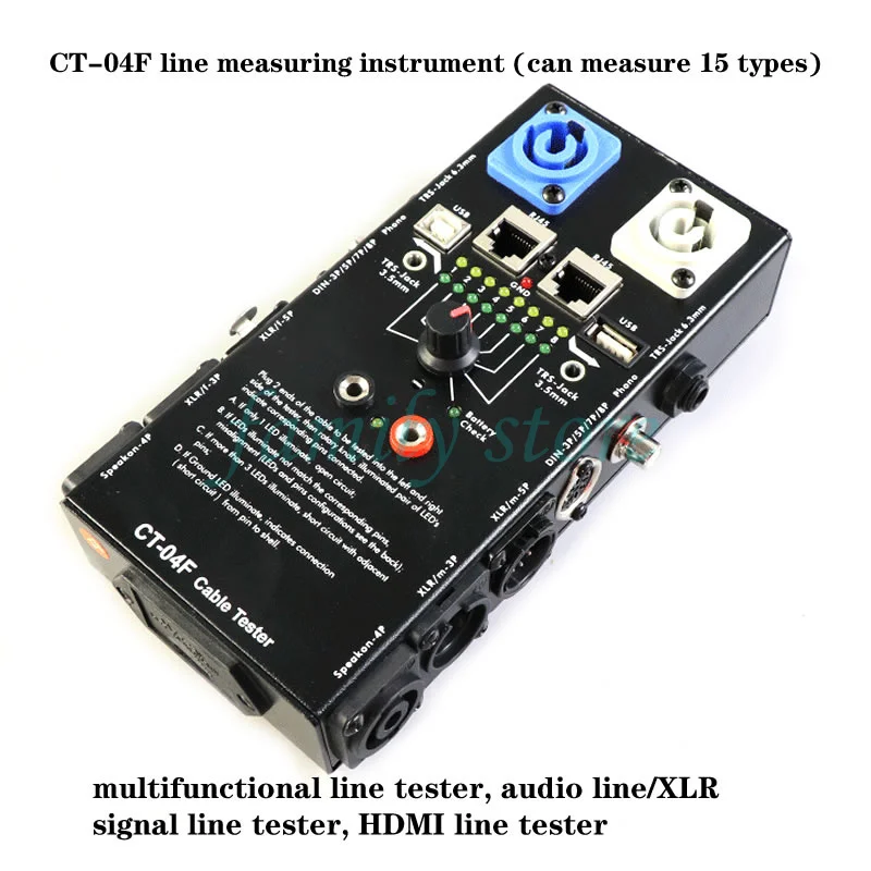 CT-04F, CT-20 multifunctional cable tester, USB/RJ45/HDMI/audio cable/XLR signal cable tester, can measure 15-20 types of cables