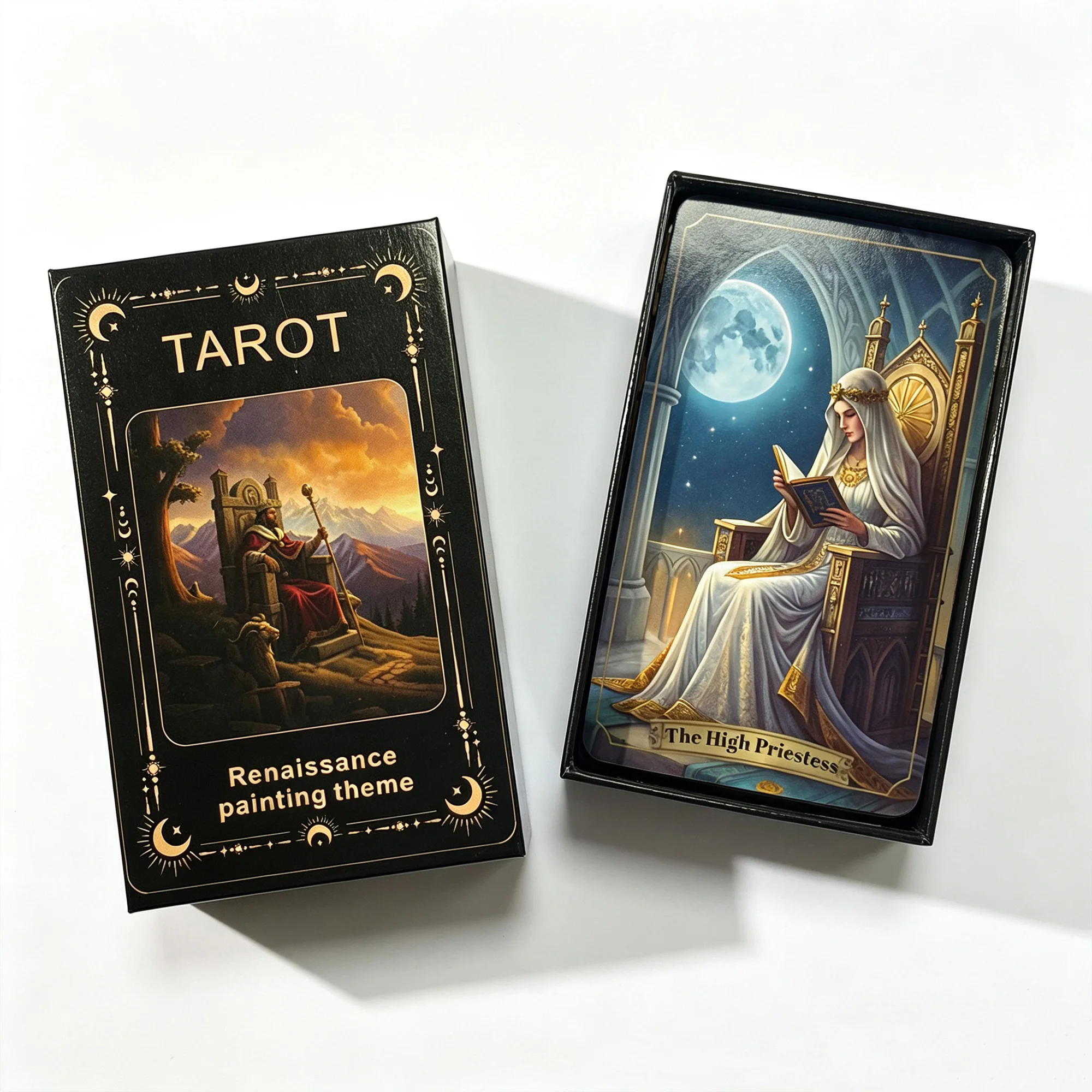 Renaissance Tarot Deck 78 Pcs High‑Quality Tarot Cards with Tarot Mat for History Art Enthusiasts Spiritual Journey Divination