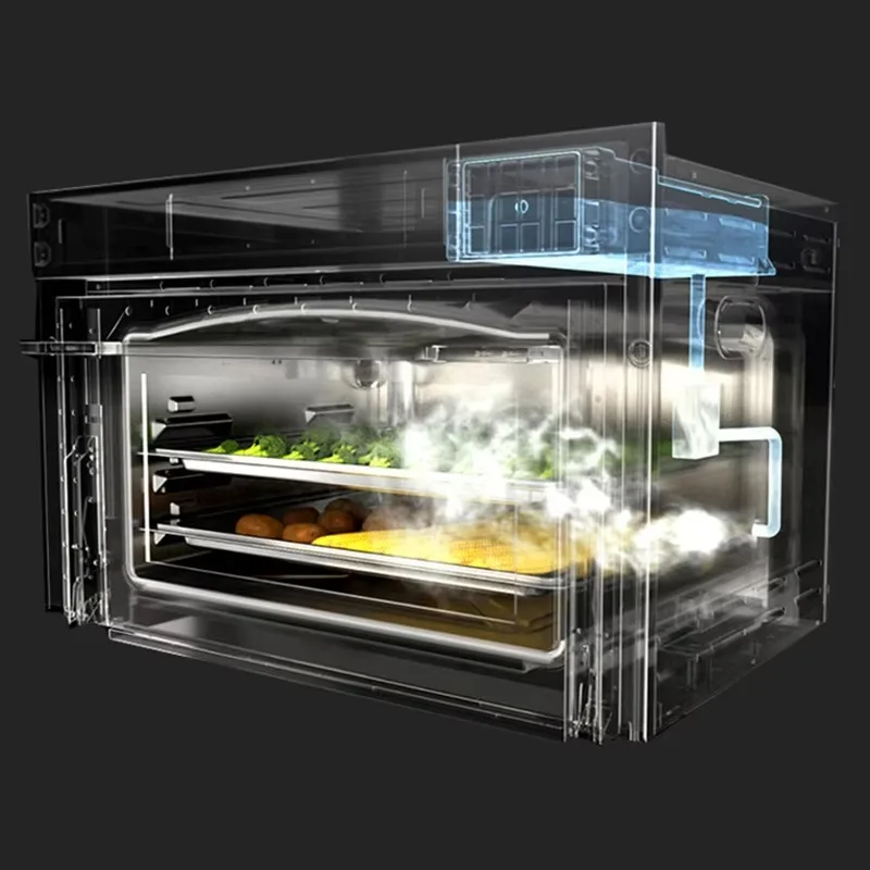 فرن بخار كومبي ذكي مدمج سعة 60 لتر مع باب زجاجي، خبز حراري دوار للبيتزا/الخبز/الكعك، المطبخ المنزلي والتجاري #6