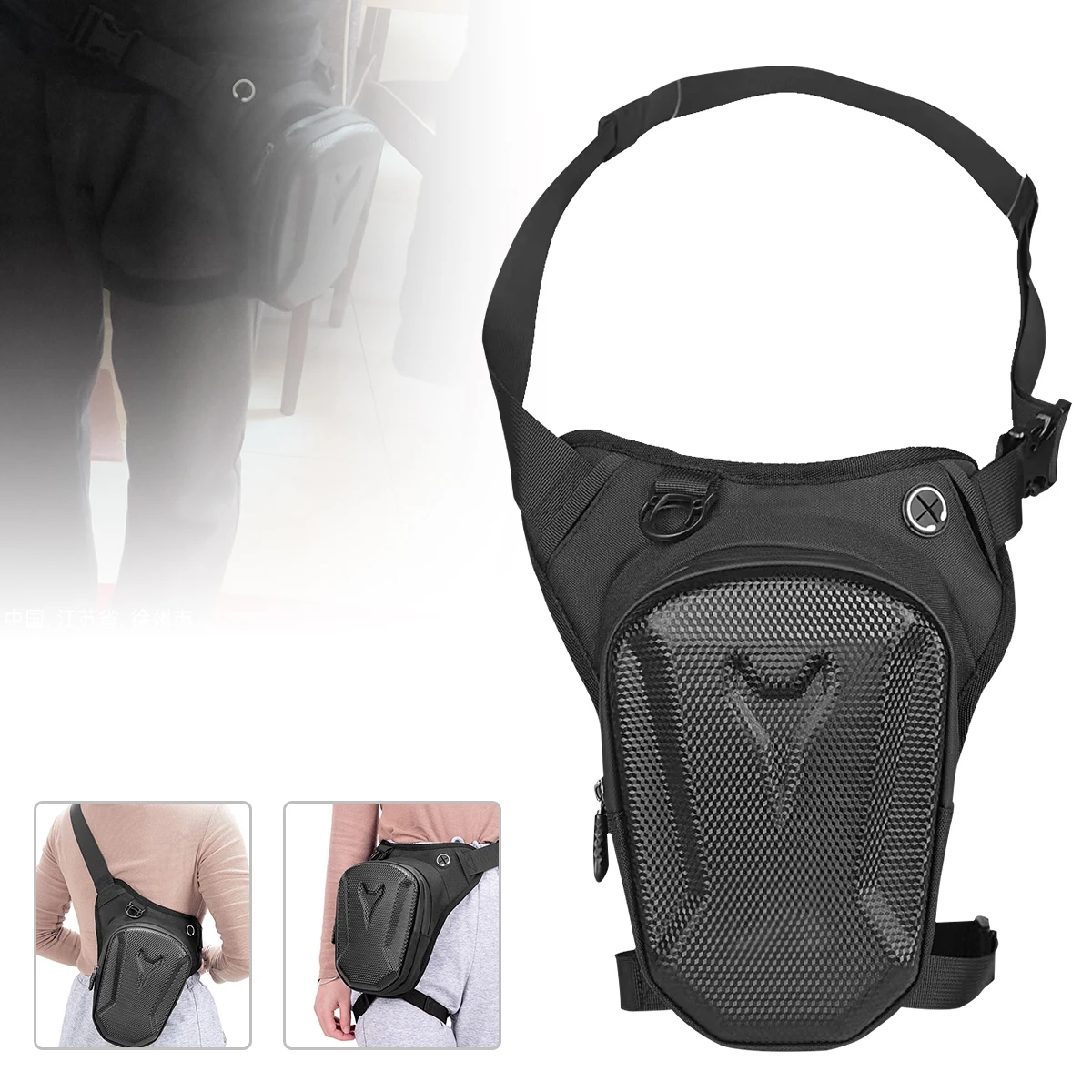 

Multifunction Motorcycle Drop Leg Bag Carbon Fiber Motorcycle Bag Outdoor Men Casual Waist Bag Fanny Pack Moto & Biker Bags