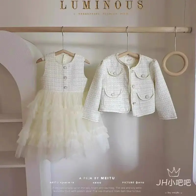 

Girls' Jacket and Skirt Set2025New Fashionable Princess Dress for Girls