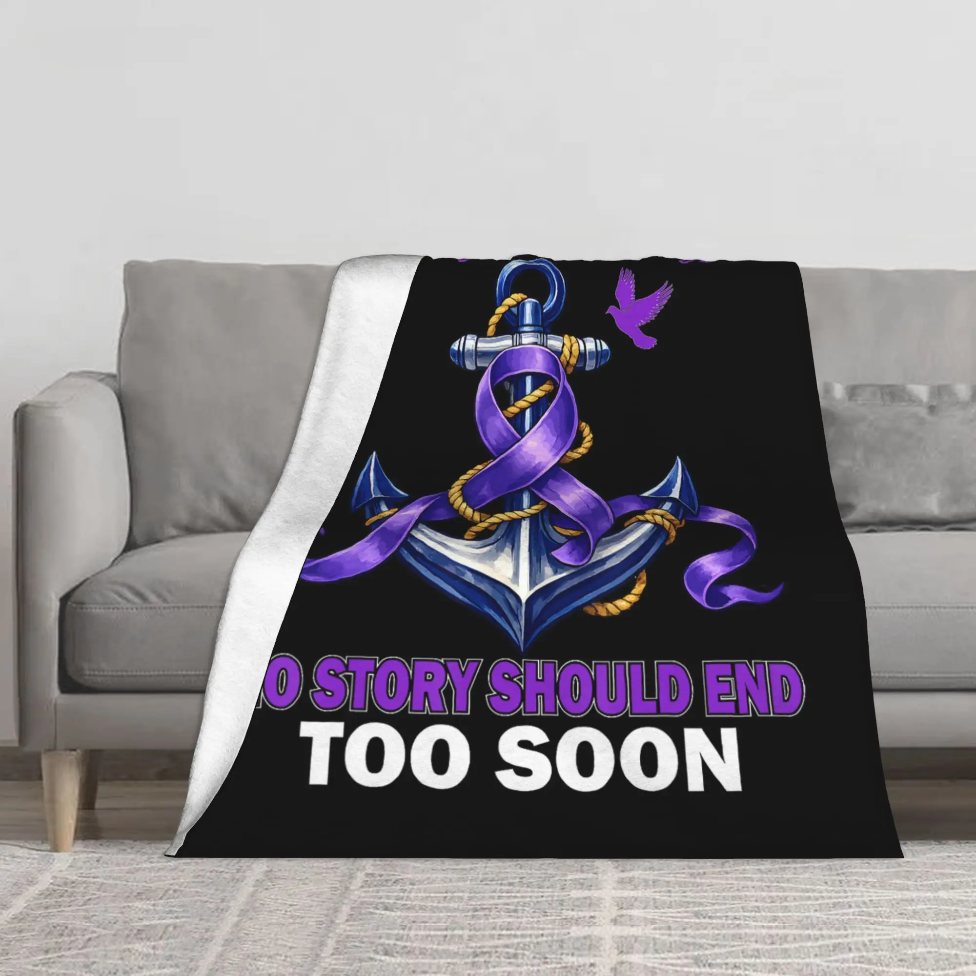 1PC No Story Should End Overdose Awareness Blanket Throw Blanket Novelty Warm Blanket All Season Gift
