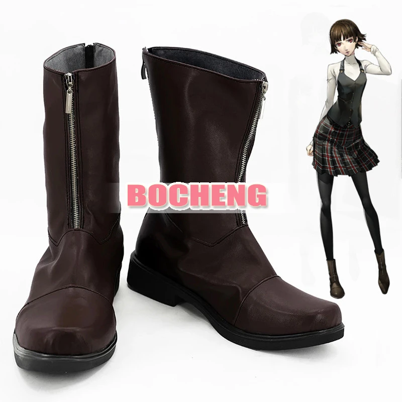 

Game Persona 5 Makoto Niijima Cosplay Shoes Boots Custom Made Halloween Carnival Party Accessories Props For Women Men