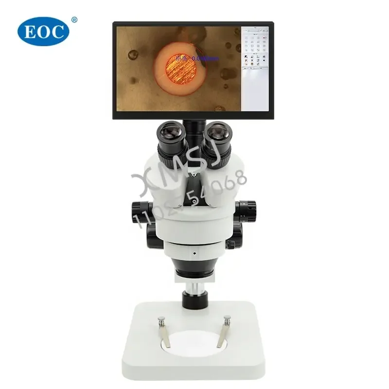 EOC microscope optical trinocular mobile phone pcb repair stereo Digital measuring microscope with 11 inch screen