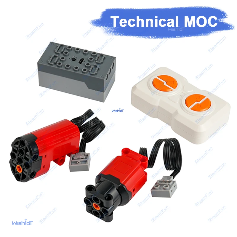 

Moc Sports Car Technological Block 1:14 Red Power Function L/Servo Motor Set With Remote Controller Bricks DIY Parts Model Toys
