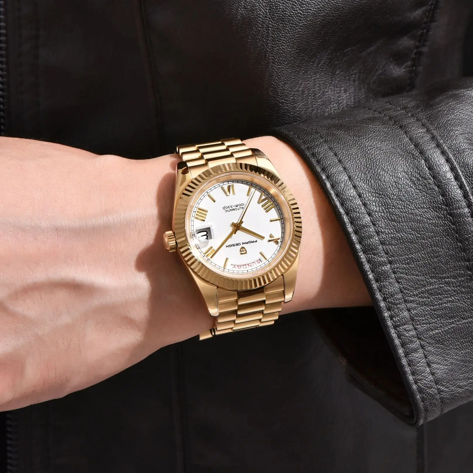 PAGANI DESIGN 2025 جديد DD40 الذهب الأبيض الفاخرة ساعة أوتوماتيكية الرجال TMI NH36A تاريخ الأسبوع 100 متر مقاوم للماء ساعات آلية للرجال #2