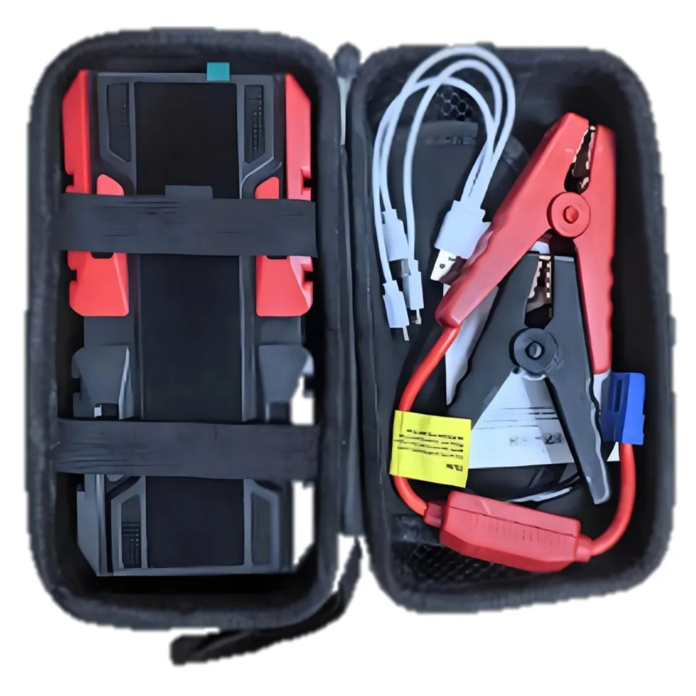 

Портативное пусковое устройство для автомобиля (джампер-бокс) 12В для бензиновых двигателей до 6.0 л и дизельных двигателей до 4.0 л с фонариком и пусковыми кабелями