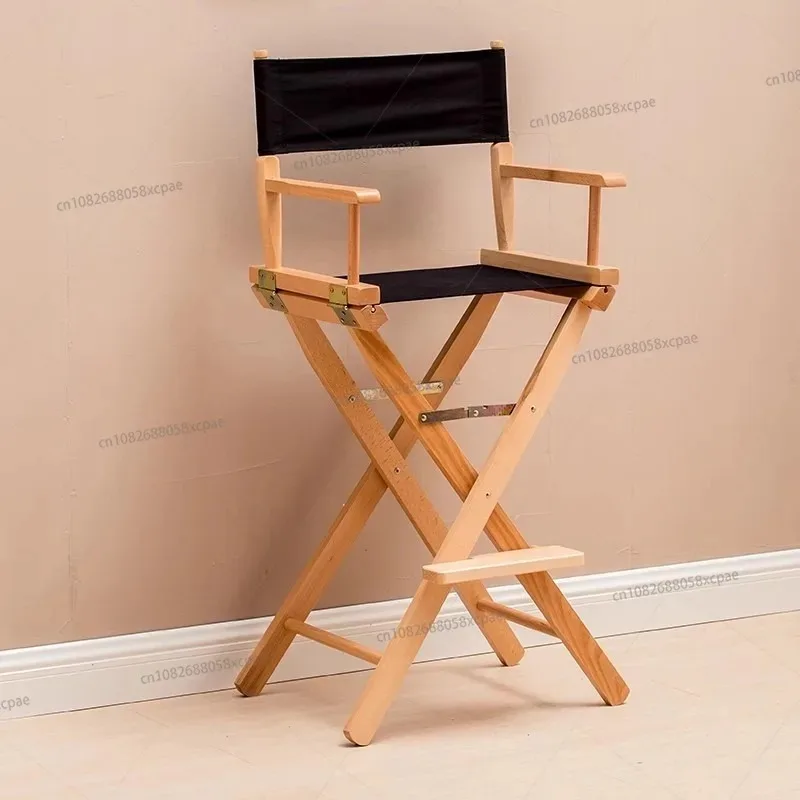 

Складной холщовый стул из цельного дерева для отдыха на открытом воздухе, стул со спинкой, стул для макияжа, реквизит для фотосъемки, выставочный дисплей