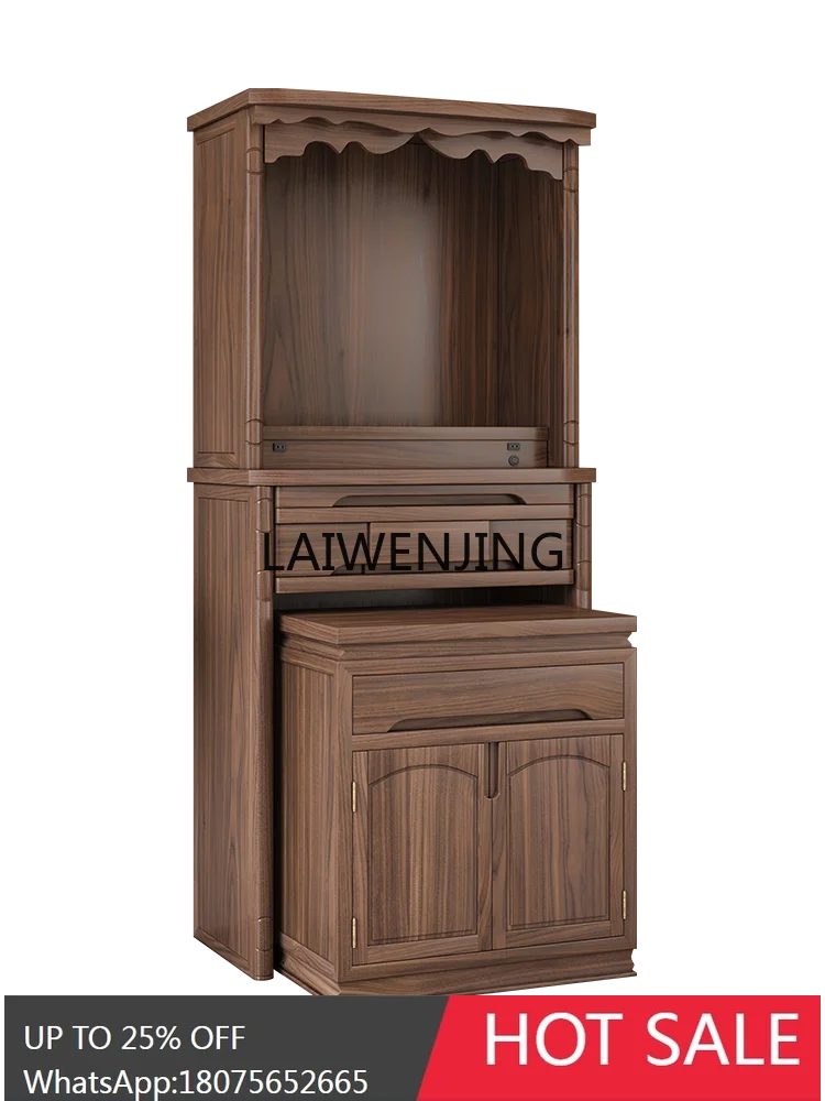 MJY vertical cabinet black walnut solid wood Buddhist platform is dedicated to the god of wealth Guanyin shrine