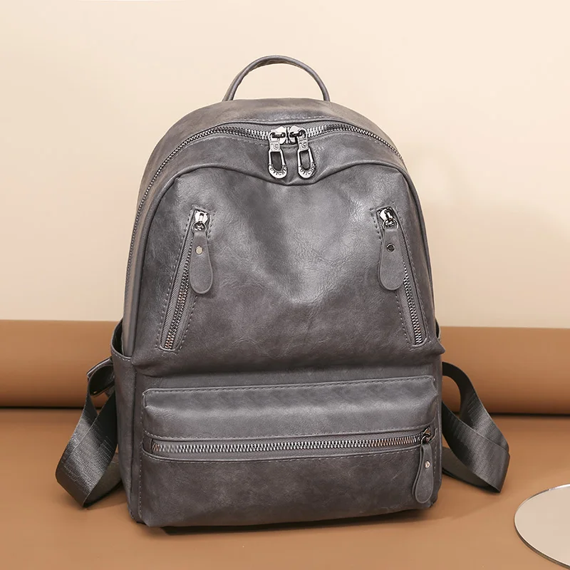 Luxury Cowhide Female Satchels Backpack Multifunctional Travel Bags New Vintage Women Backpack Large Capacity Student School Bag