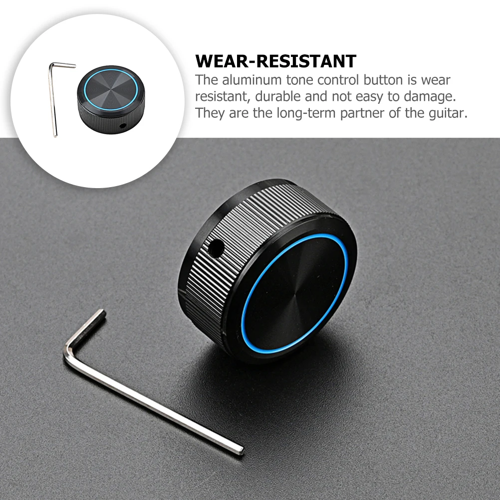 

Black Knurled Aluminum Guitar Knob Replacement Tone Control Bass Volume Potentiometer Audio Accessories Parts Electric Guitar