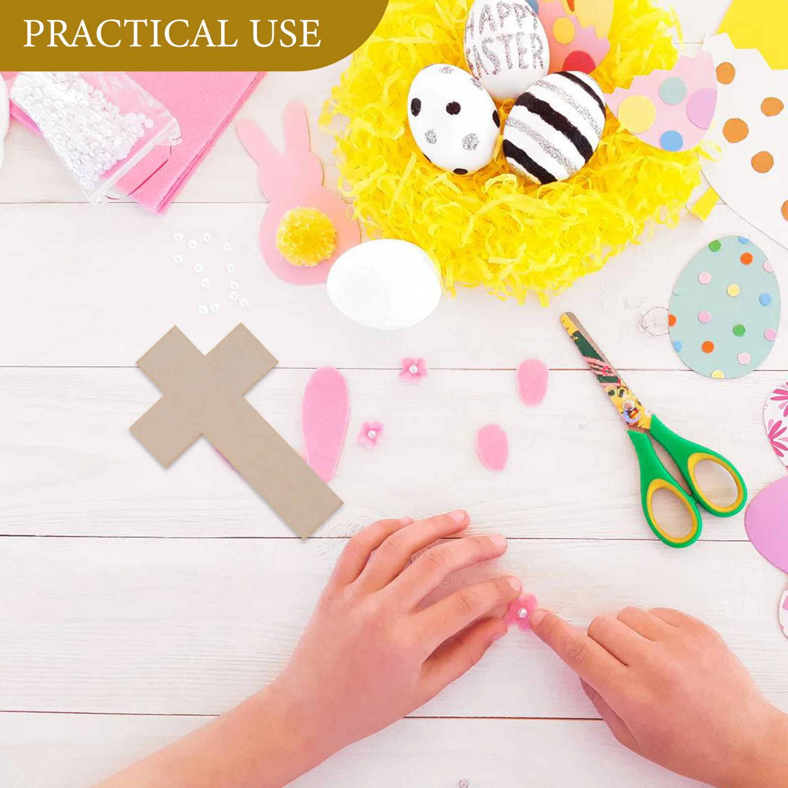 

30pcs Cross Shape Wooden Chips Wood Slices Easter Cutouts Diy Craft Unfinished Creative Cross Cutout Pendant Party Gift Arts