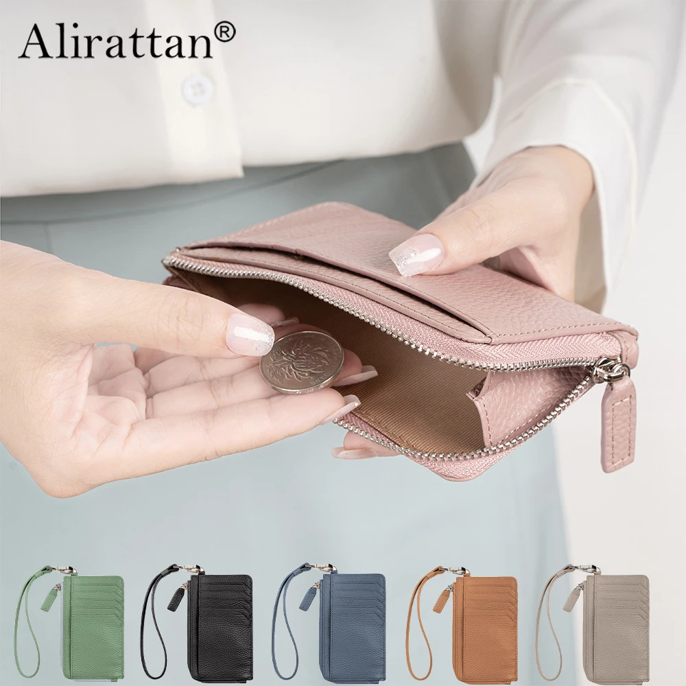 

Alirattan Mini Wallet Women's Ultra Thin Card Bag 2024 New RFID Zipper Zero Wallet