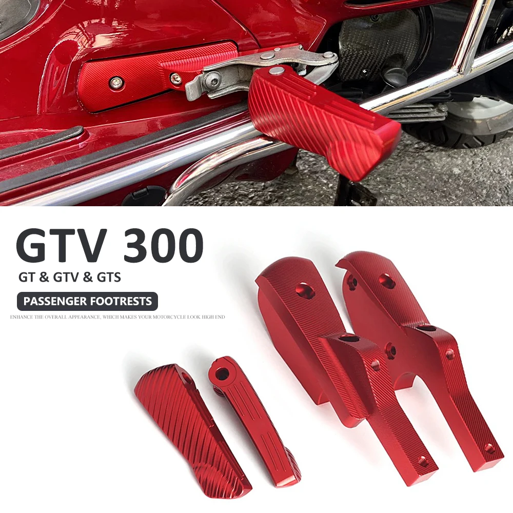 New Motorcycle Passenger Rear Footrests Foot Peg Extensions Extended Footpegs Accessories For Vespa GTS GTV 300 250 GT 125 200