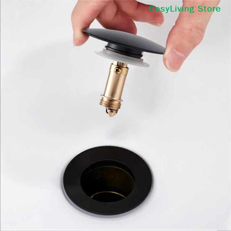 

[CL]66mm PopUp Cap Click Clack Push Button Silver Chrome Basin Waste Sink Plug Part For Bathroom Sink Drain Stopper[CL]