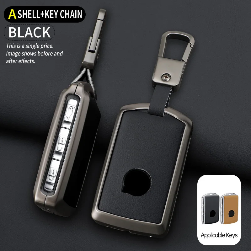 Zinc Alloy Leather Car Key Case Cover for Volvo S60 S90 XC40 XC60 XC90 V60 V90 T6 T8 Auto Key Shell Protection Accessaries