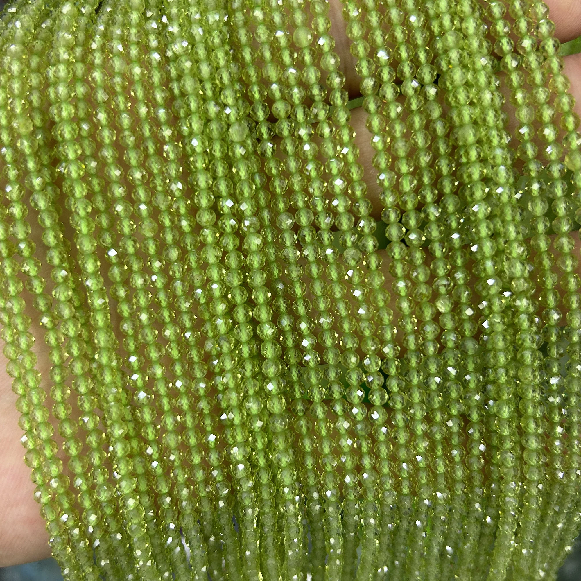 

Genuine Peridot Faceted Beads Nautral Stone Beads For Bracelet AA Quality 2mm 3mm 15''