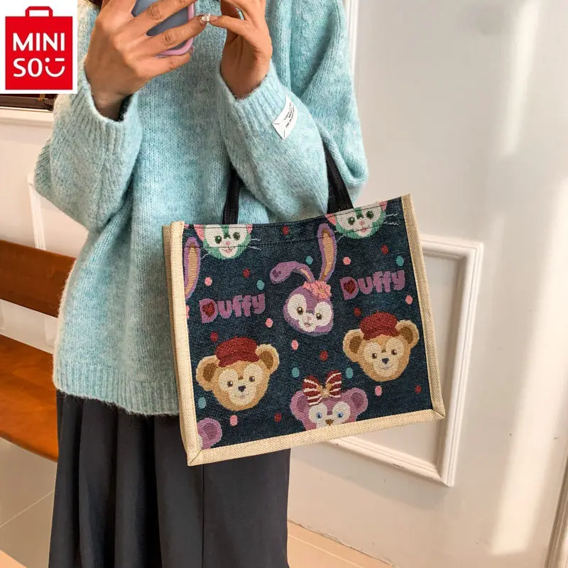 MINISO Disney Cartoon Big Feixiong Large Capacity Work Canvas Handbag Student Fashion Commuting Tote Classbag