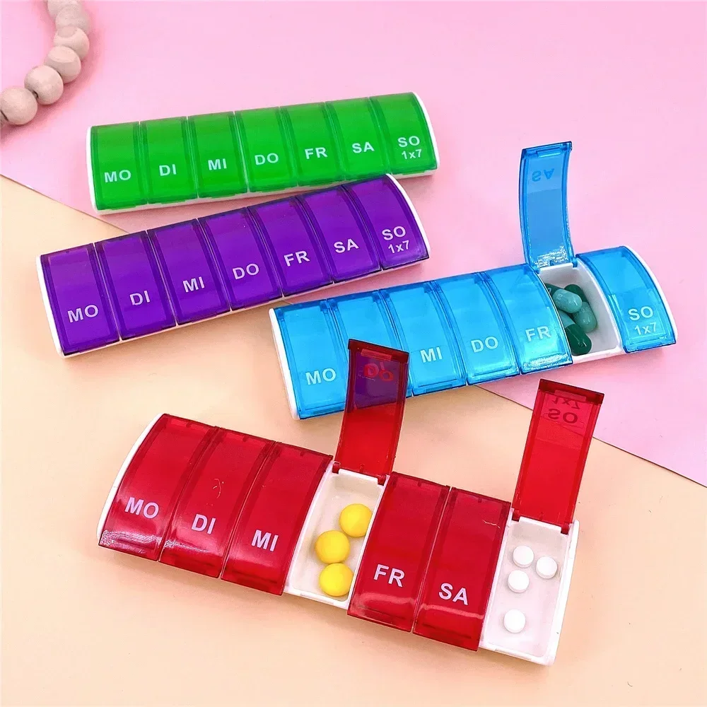 

1PC Portable 7 Days Weekly Tablet Pill Medicine Box Holder Storage Organizer Container Case Pill Box Splitters