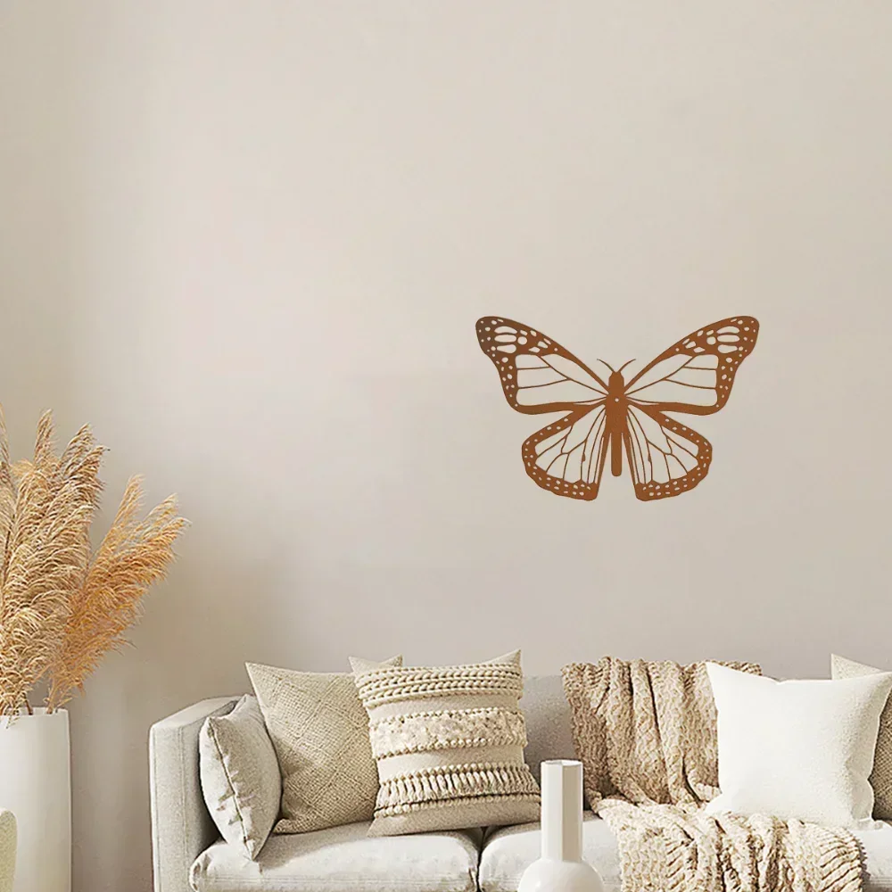 Encantadora decoración de pared de metal con forma de mariposa inspirada en Tiki: agradable para el hogar. Alegre para la decoración del jardín y la habitación