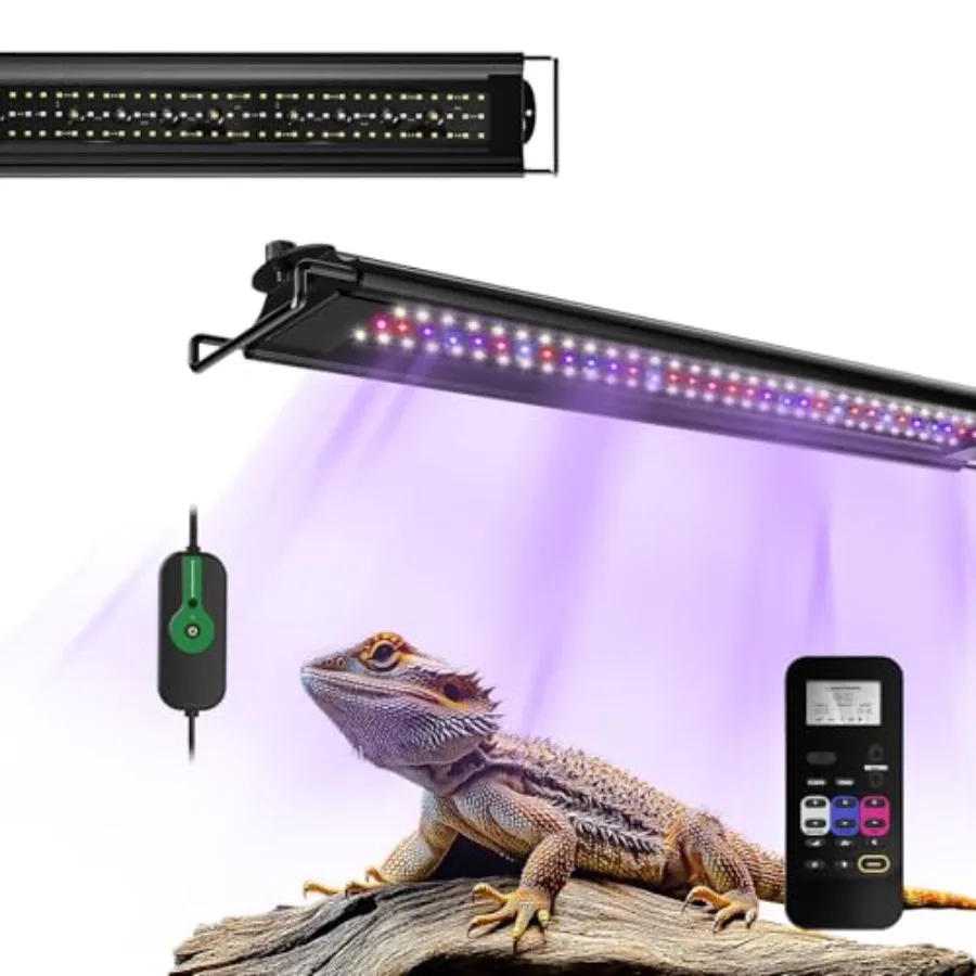 

【Spot goods】12W UVB Reptile Light Dimming UVB UVA Reptiles Strip Lamp LCD Remote Control with 24/7 Timer UVB Strip Lights for B
