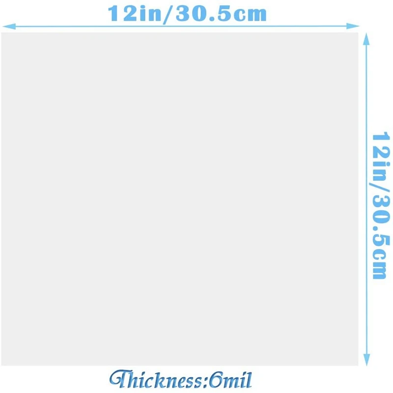 투명 마일라 스텐실 시트, 블랭크 스텐실 재료 시트, 크리컷 및 실루엣 커팅 호환, 12 인치, 20 개