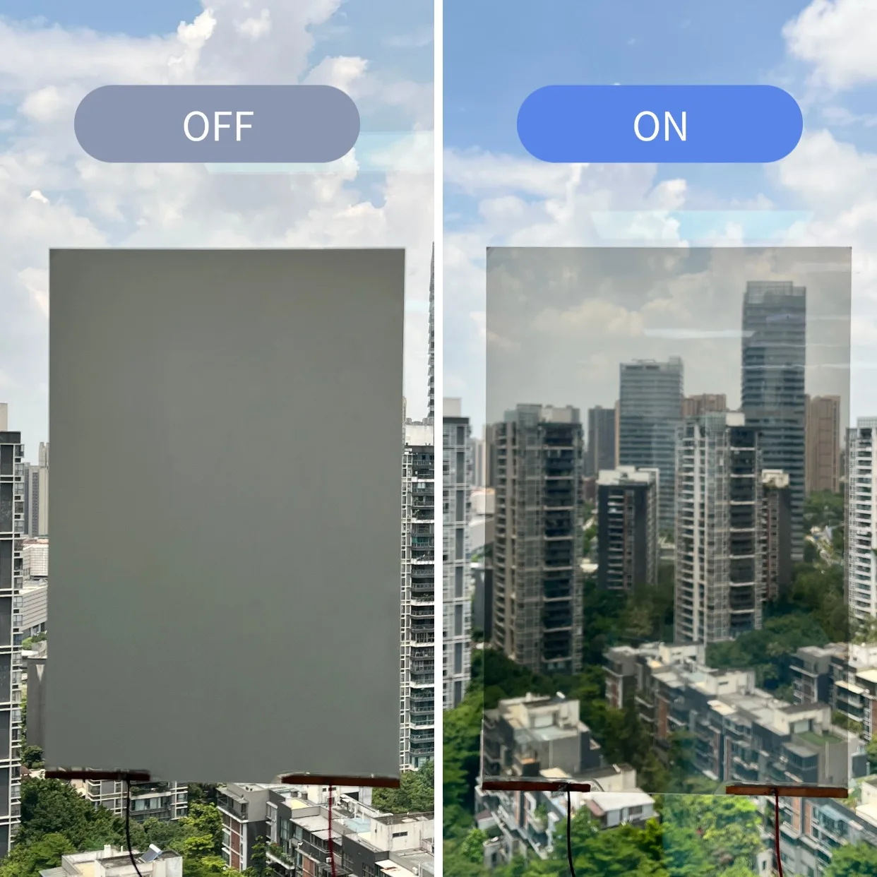 

Sample Self-adhesive PDLC Film Modern Smart Glass Film Office Window Decorative for Building Glass PDLC Film