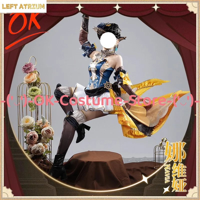 

[Customized Size] Genshin Impact Fontaine Navia Cosplay Costume Anime Game Character Outfit Halloween Carnival Party Uniform