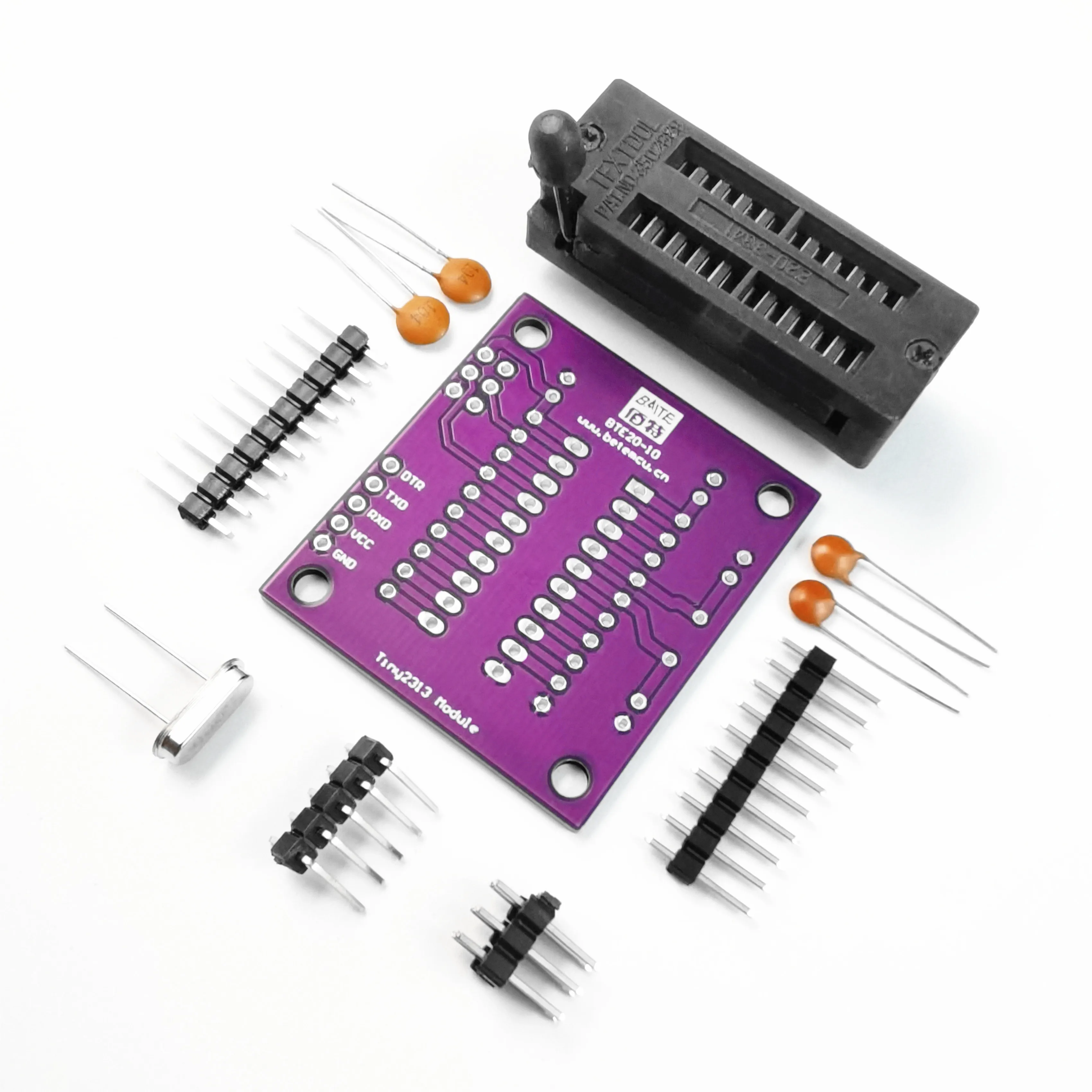 miniCore ATtiny2313/4313/A/V-10PU DIP20 Minimum System Board Can Make Arduino Programming Block With ISP6 and Serial Inteface