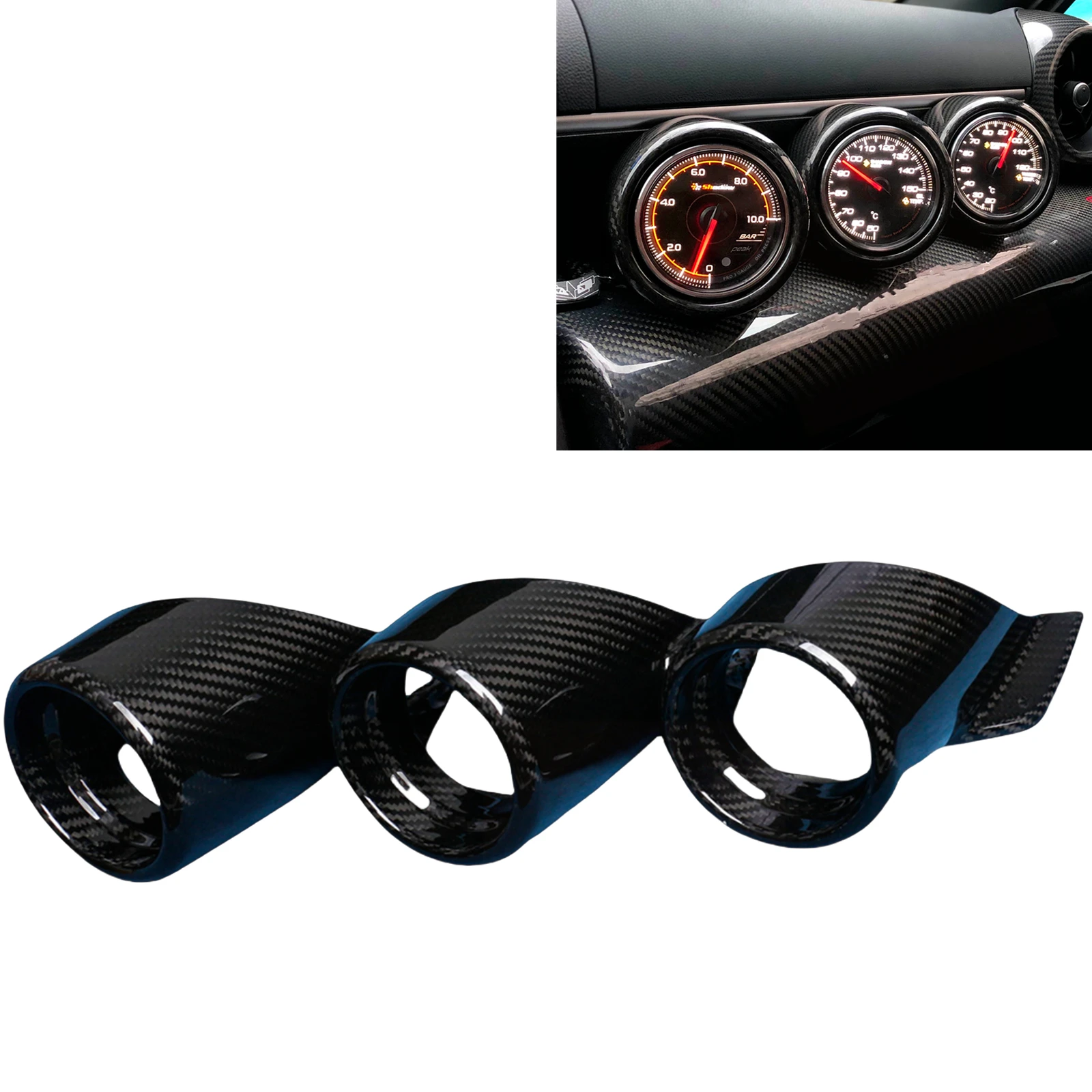 Car Interior Dashboard Triple Table Cover Gauge Trim For Subaru BRZ Toyota 86 2022 2023 2024