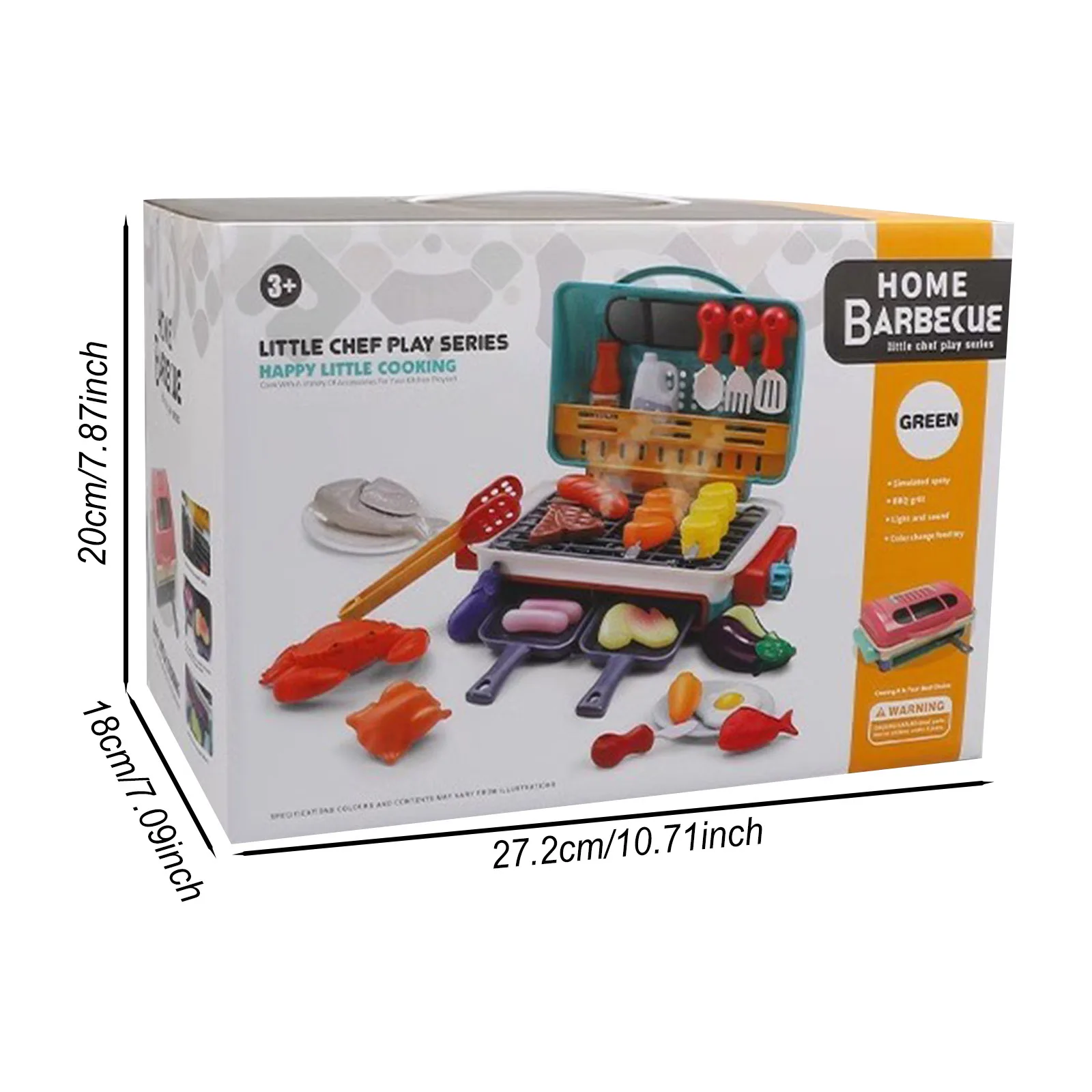 Parrilla de barbacoa inteligente para niños, juguete para jugar, brochetas que cambian de Color, cocina, cocina al vapor, juego de utensilios de cocina con sonido y luz, 2025