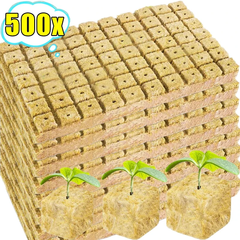 Stonewool Hydroponic Grow Media Cubes Plant Cube Soilless Substrate Seeded Rockwool Plug Seedling Planting Block Garden Supplies