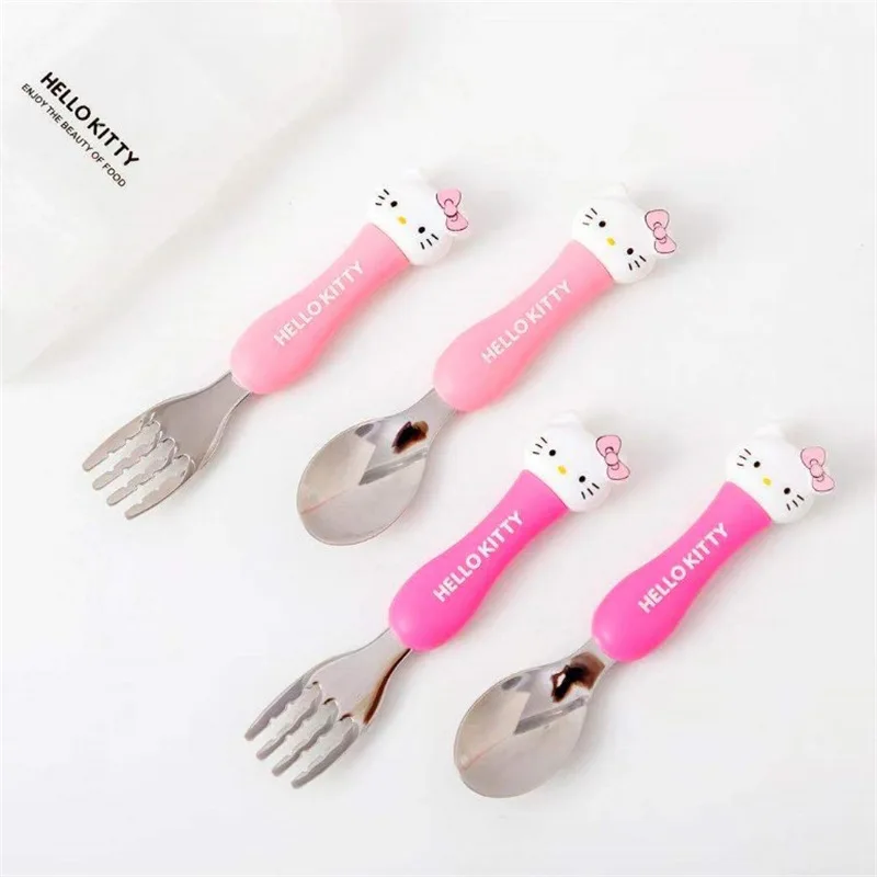 

Kawaii Spoon And Fork Set With Case For Children Kids Baby Spoons Dinnerware Set Portable Reusable Cute Cutlery Travel Utensil 1