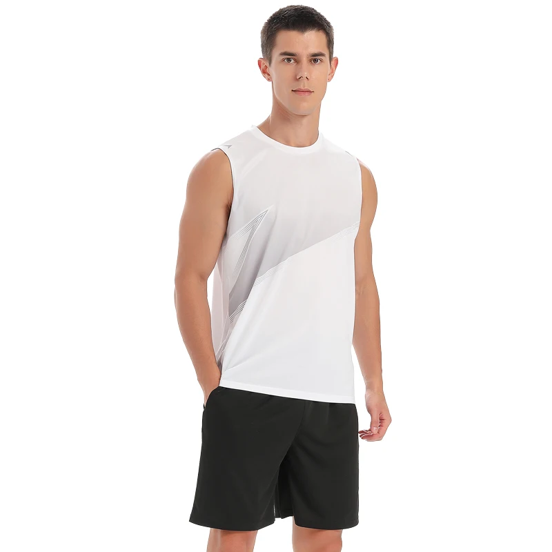 Sleeveless Gym Tank Sets Workout Running Men Quick Dry Sports Vest Training Shorts Jogging Patchwork Summer Outdoor Tracksuit